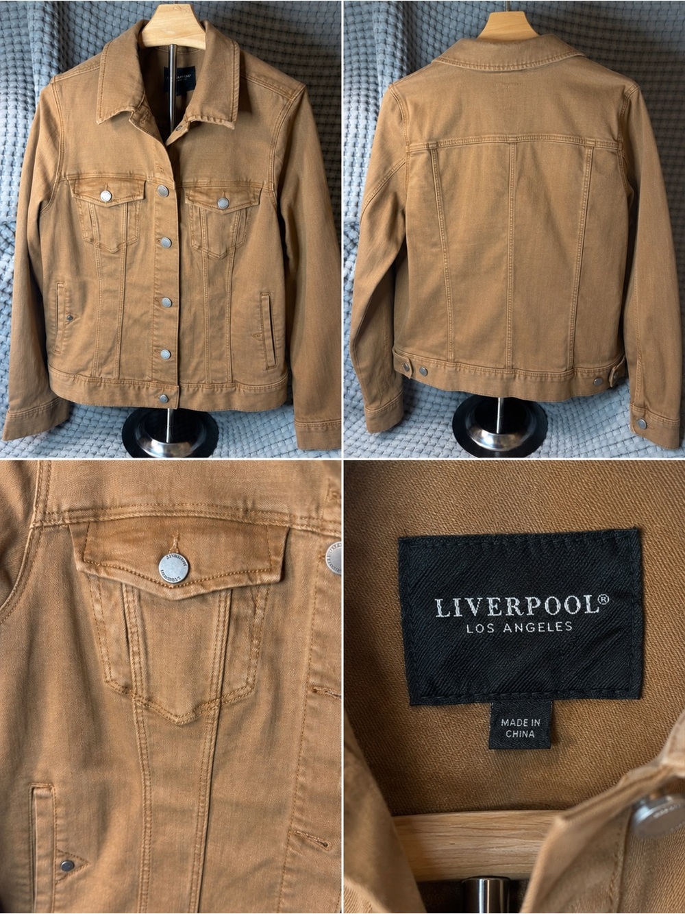 Liverpool Tan Cotton Denim Jacket